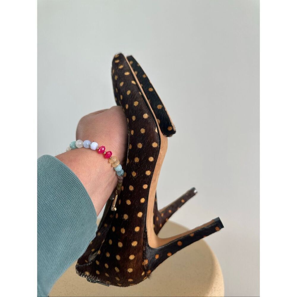 Loeffler Randall Women’s Alba Calf Hair Polka Dot Ankle Strap - Picture 8 of 10